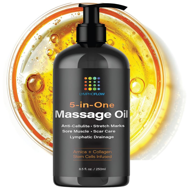Lymphatic Drainage Massage Oil with Arnica Collagen and Stem Cells Post Surgery Recovery Liposuction 360 Lipo BBL Tummy Tuck Fibrosis Treatment 85 Oz